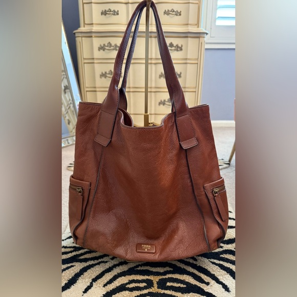 Fossil Handbags - Fossil Brown Leather Tote Bag EUC